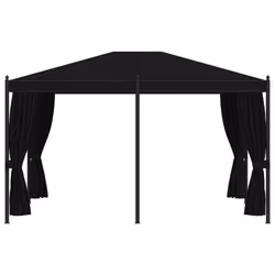 vidaXL Gazebo with Mesh Screens 3x4m Anthracite Steel Garden Party Tent Canopy - Additional view 4