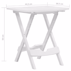 vidaXL Folding Garden Table 45.5cm White Outdoor Terrace Patio Stand Furniture