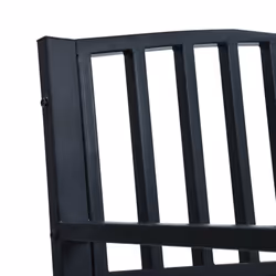 vidaXL Garden Bench 125cm Black Steel Wood Outdoor Patio Seating Furniture - Additional view 4
