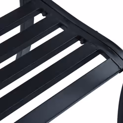 vidaXL Garden Bench 125cm Black Steel Wood Outdoor Patio Seating Furniture - Additional view 5
