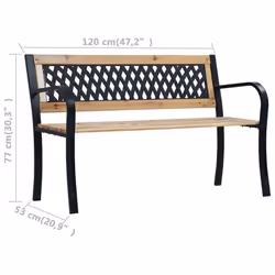 vidaXL Garden Bench 120cm Wood Outdoor Patio Seating Seat Furniture Chair - Additional view 7