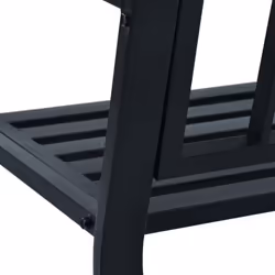 vidaXL Garden Bench 125cm Black Steel Wood Outdoor Patio Seating Furniture - Additional view 6