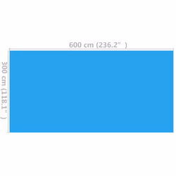 vidaXL Pool Cover Blue 600x300cm Swimming Pool Film Garden Solar Pool Cover