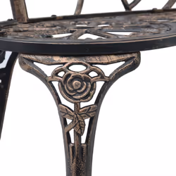 vidaXL Bistro Bench Bronze Cast Aluminium Garden Patio Outdoor Benches Chairs - Additional view 3
