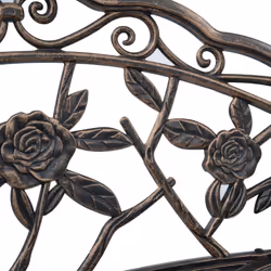 vidaXL Bistro Bench Bronze Cast Aluminium Garden Patio Outdoor Benches Chairs - Additional view 5