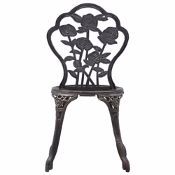vidaXL 2x Bistro Chairs Bronze Cast Aluminium Outdoor Garden Dining Chair