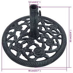 vidaXL Umbrella Base Outdoor Parasol Base Umbrella Holder Green 9 kg Cast Iron - Additional view 3