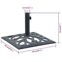 vidaXL Umbrella Base Patio Parasol Base Umbrella Holder Green 12 kg Cast Iron - Additional view 3