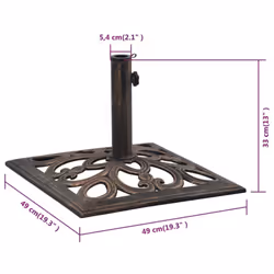 vidaXL Umbrella Base Patio Parasol Base Umbrella Holder Bronze 12 kg Cast Iron - Additional view 3