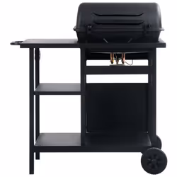 vidaXL Gas BBQ Grill with 3-layer Side Table Black Outdoor Backyard Barbecue - Additional view 4