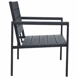 vidaXL Garden Bench 120cm Wood Look HDPE Grey Outdoor Patio Bench Park Chair - Additional view 2