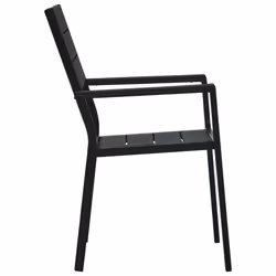 VidaXL 47886 outdoor chair Terrace High-Density Polyethylene (HDPE), Steel Black - Additional view 4