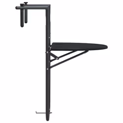 vidaXL Hanging Balcony Table Black 60x64x83.5cm Plastic Rattan Look Stand - Additional view 2
