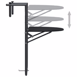 vidaXL Hanging Balcony Table Black 60x64x83.5cm Plastic Rattan Look Stand - Additional view 4