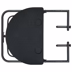 vidaXL Hanging Balcony Table Black 60x64x83.5cm Plastic Rattan Look Stand - Additional view 5