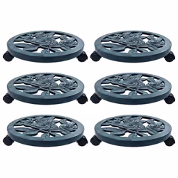 vidaXL 6x Plant Trolleys Green 38cm Plastic Outdoor Gardening Planter Stands