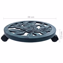 vidaXL 6x Plant Trolleys Green 38cm Plastic Outdoor Gardening Planter Stands - Additional view 4