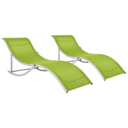 VidaXL 47787 outdoor chair Lounge Aluminium, Textile Green, Grey