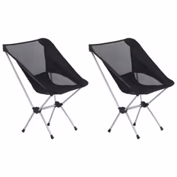 vidaXL 2x Folding Camping Chairs with Carry Bag Aluminium Holiday Outdoor Seat