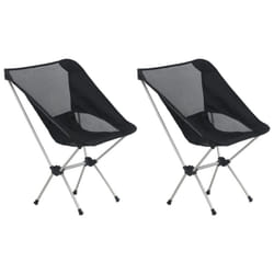 vidaXL 2x Folding Camping Chairs with Carry Bag Aluminium Holiday Outdoor Seat