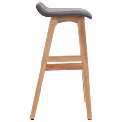 vidaXL Bar Stool Taupe Fabric Adjustable Counter Chair Pub Swiveling Chair - dark grey and light brown, 1 pcs