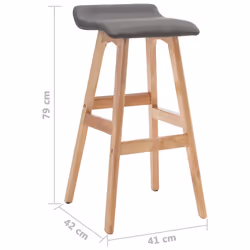 vidaXL Bar Stool Taupe Fabric Adjustable Counter Chair Pub Swiveling Chair - dark grey and light brown, 1 pcs - Additional view 6