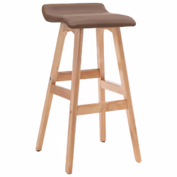 vidaXL Bar Stool Taupe Fabric Adjustable Counter Chair Pub Swiveling Chair - taupe and light brown, 1 pcs