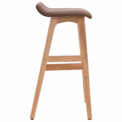vidaXL Bar Stool Taupe Fabric Adjustable Counter Chair Pub Swiveling Chair - taupe and light brown, 1 pcs