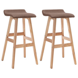 vidaXL Bar Stool Fabric Adjustable Counter Pub Swiveling Chair - 2 pcs