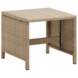 vidaXL Outdoor Patio Stools with Cushions - Set of 2 - Poly Rattan Beige - Durable Steel Construction - Versatile - Comfortable - Modern Design