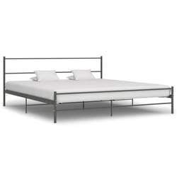 vidaXL Bed Frame Bed Base Mattress Foundation Grey Metal 180x200 cm Super King
