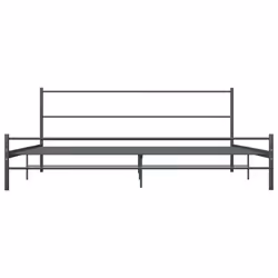 vidaXL Bed Frame Bed Base Mattress Foundation Grey Metal 180x200 cm Super King