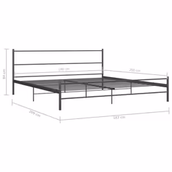 vidaXL Bed Frame Bed Base Mattress Foundation Grey Metal 180x200 cm Super King - Additional view 4