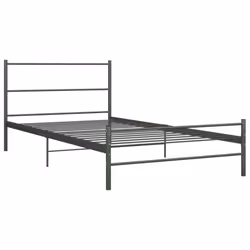 vidaXL Bed Frame Grey Metal 100x200cm Single Solid Base Bedroom Furniture