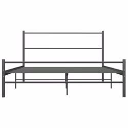 vidaXL Bed Frame Grey Metal 120x200cm Double Solid Base Bedroom Furniture