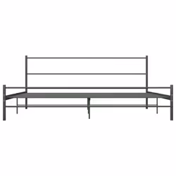 vidaXL Bed Frame Grey Metal 200x200cm Double Solid Base Bedroom Furniture