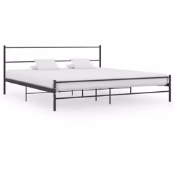 vidaXL Bed Frame Bed Base Mattress Foundation Black Metal 180x200 cm Super King