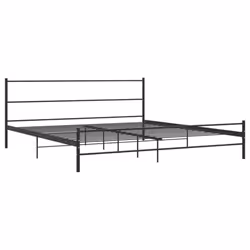 vidaXL Bed Frame Bed Base Mattress Foundation Black Metal 180x200 cm Super King