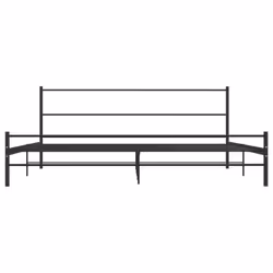 vidaXL Bed Frame Bed Base Mattress Foundation Black Metal 180x200 cm Super King