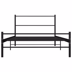 vidaXL Bed Frame Black Metal 100x200cm Single Solid Base Bedroom Furniture