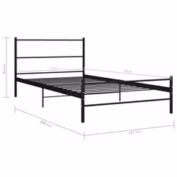 vidaXL Bed Frame Black Metal 100x200cm Single Solid Base Bedroom Furniture - Additional view 5