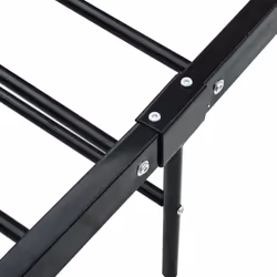 vidaXL Bed Frame Black Metal 120x200cm Double Solid Base Bedroom Furniture