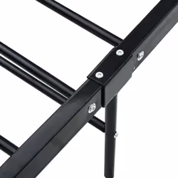 vidaXL Bed Frame Black Metal 200x200cm Double Solid Base Bedroom Furniture