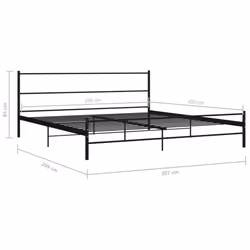 vidaXL Bed Frame Black Metal 200x200cm Double Solid Base Bedroom Furniture - Additional view 4