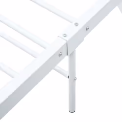 vidaXL Bed Frame White Metal 120x200cm Double Solid Base Bedroom Furniture - Additional view 2