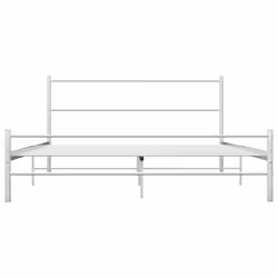 vidaXL Bed Frame White Metal 120x200cm Double Solid Base Bedroom Furniture - Additional view 3