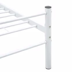 vidaXL Bed Frame White Metal 120x200cm Double Solid Base Bedroom Furniture - Additional view 5