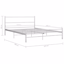 vidaXL Bed Frame White Metal 120x200cm Double Solid Base Bedroom Furniture - Additional view 6
