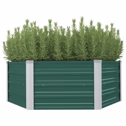 vidaXL Raised Garden Bed Galvanised Steel Green Backyard Planter Flower Box