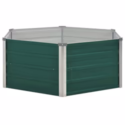 vidaXL Raised Garden Bed Galvanised Steel Green Backyard Planter Flower Box